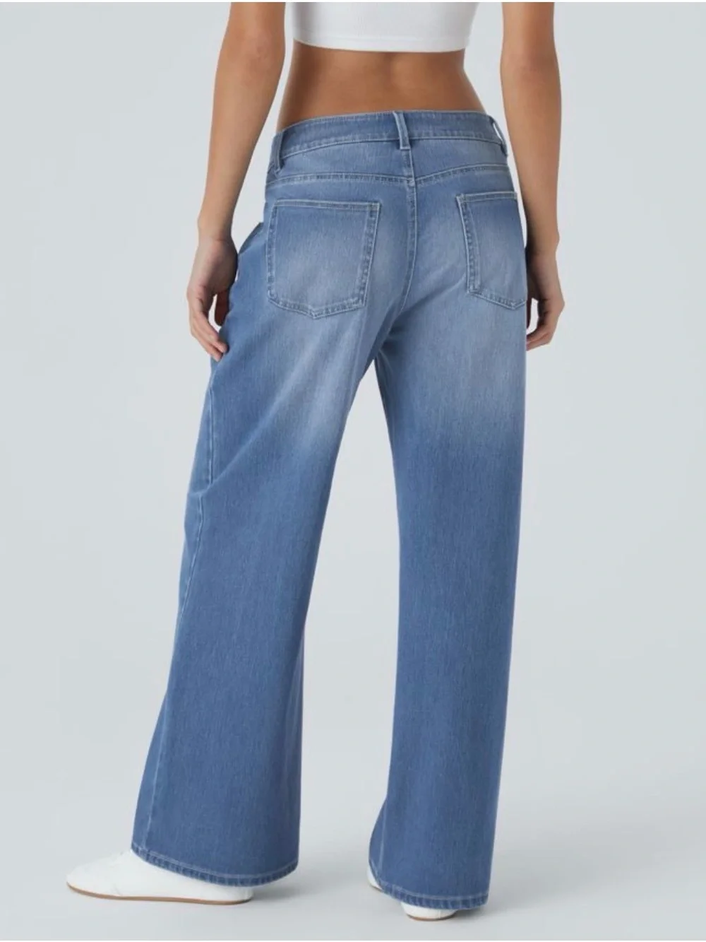 NWT HALARA Light Blue Wide Leg Stretch Jeans Size Medium Flex Denim